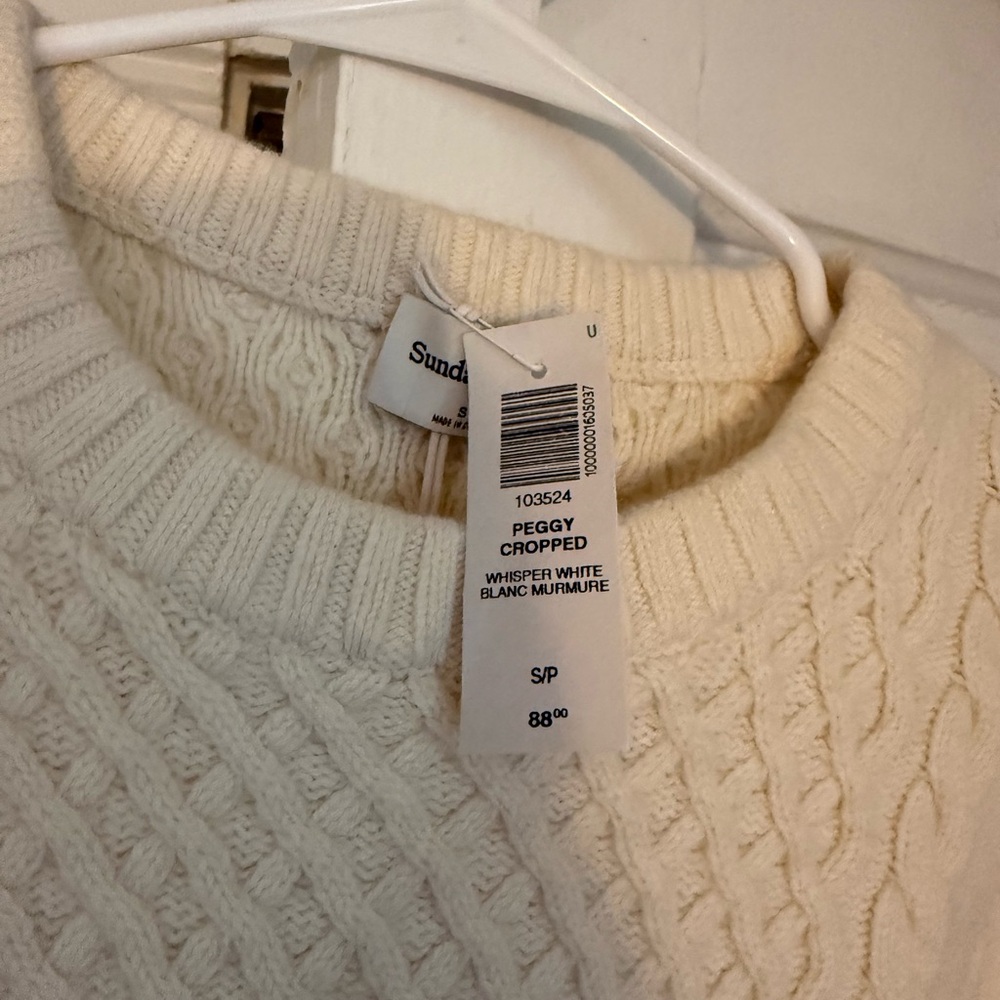 Sunday Best Aritzia Peggy cropped Cable Knit Sweater small - Picture 3 of 5